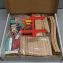 Tiny Land Wooden Train Set for Toddler - 39 Pcs- with Wooden Tracks Compatible with Major Brands - Expandable, Changeable-Train Toy for 3 4 5 Years Old Girls & Boys