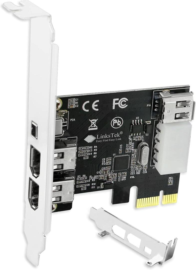 4-Ports 1394A PCIE FireWire 400 Expansion Card for Windows Desktop PCs, 3X 6Pin and 1X 4Pin 1394A 400Mbps Ports, with 4Pin-6Pin 1394A Cables and Low Profile Bracket (PCIE-1394A)