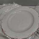 Gianna's Home 12 Piece Rustic Farmhouse Melamine Dinnerware Set, Service for 4 (4 Piece Dinner Plates, Gray)