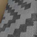GENIMO Outdoor Rug for Patio Clearance, 8'x16' Waterproof Camping Mat, Reversible Plastic Straw Rugs for RV, Camper, Balcony, Backyard, Picnic, Deck, Black & Gray