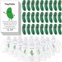 30 Sets Pickle Emotional Support Gifts Bulk Positive Mini Resin Pickle Inspirational Cucumber Card Organza Bags Valentines Gift for Employee Coworker Office Staff Teacher Student