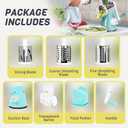 X Home Rotary Cheese Grater for Kitchen, Shredder with 3 Interchangeable Blades, Rotary Grater with Handle and Strong Suction Base, for Vegetables, Fruit, Nuts, Easy to Use and Clean, Blue