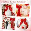 MODFUNS Giant Bow Decoration Big Red Bow with Long Ribbon, 75x23 Inch Velvet Large Bows for Backdrop Coquette Oversized Bows Decor for Birthday Party Wedding Baby Shower Holiday
