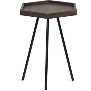 Kate and Laurel Kashvi Modern Side Table; 17 x 15 x 20; Graywash; Decorative Farmhouse Hexagon Bedroom Nightstand Table for Storage and Display