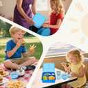 Bento Lunch Box for Kids with 8oz Soup Thermo Leak-Proof Lunch Food Containers with Snack Sauce Container for Kid Girls Boys to School, Blue