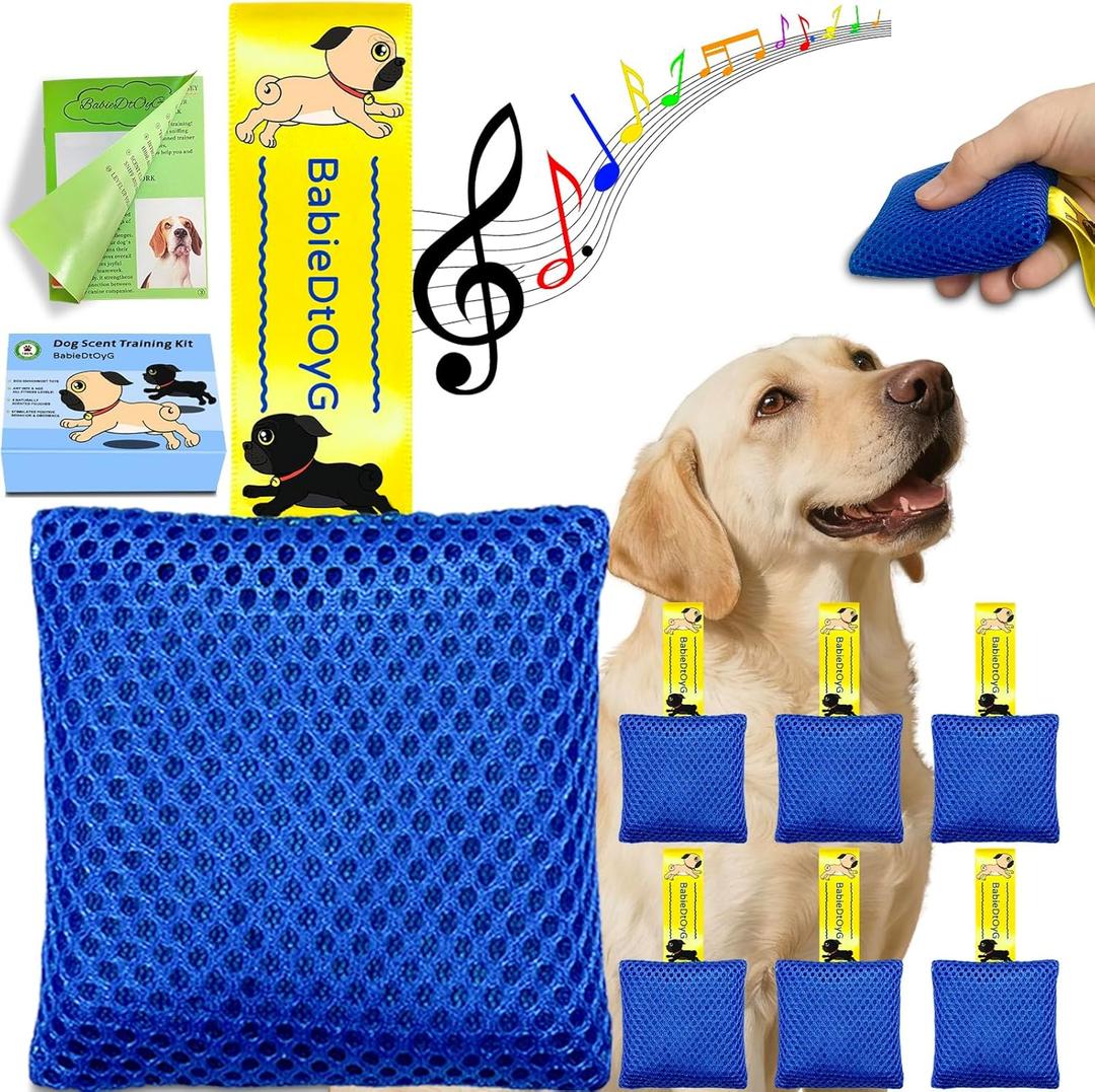 Dog Scent Training Kit with Squeaky Sound  Interactive Nose Work Toys for Dogs, Hide & Seek Scent Games | Mental Stimulation, Anxiety Relief & Obedience Training for All Ages (Blue)