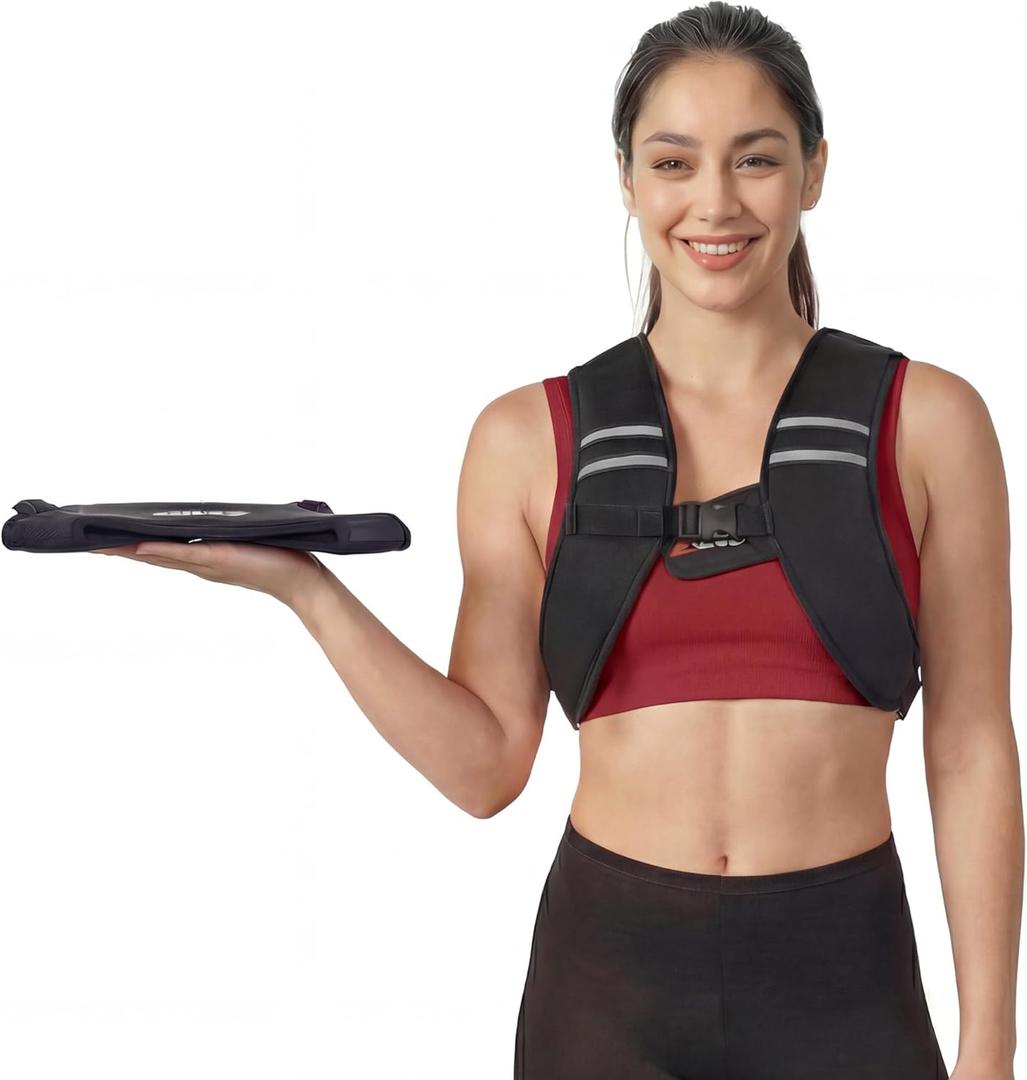 ZELUS Weighted Vest, Washable Z-Fit Soft Iron Weighted Vest for Women and Men, 15 lb Weight Vest with Reflective Strips & Adjustable Straps, Ultra Thin Weight Vest for Gym Strength Training (Black)