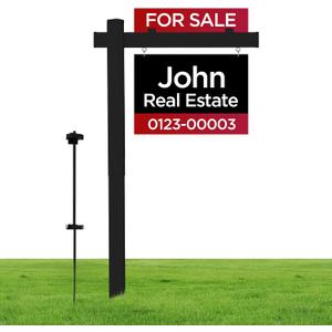 Real Estate Sign Posts Real Estate Signs Holder Realtor Sign Colonial Post 6ft Tall Made of Vinyl PVC Holds for Sale Yard Signs Up To 24 Inch