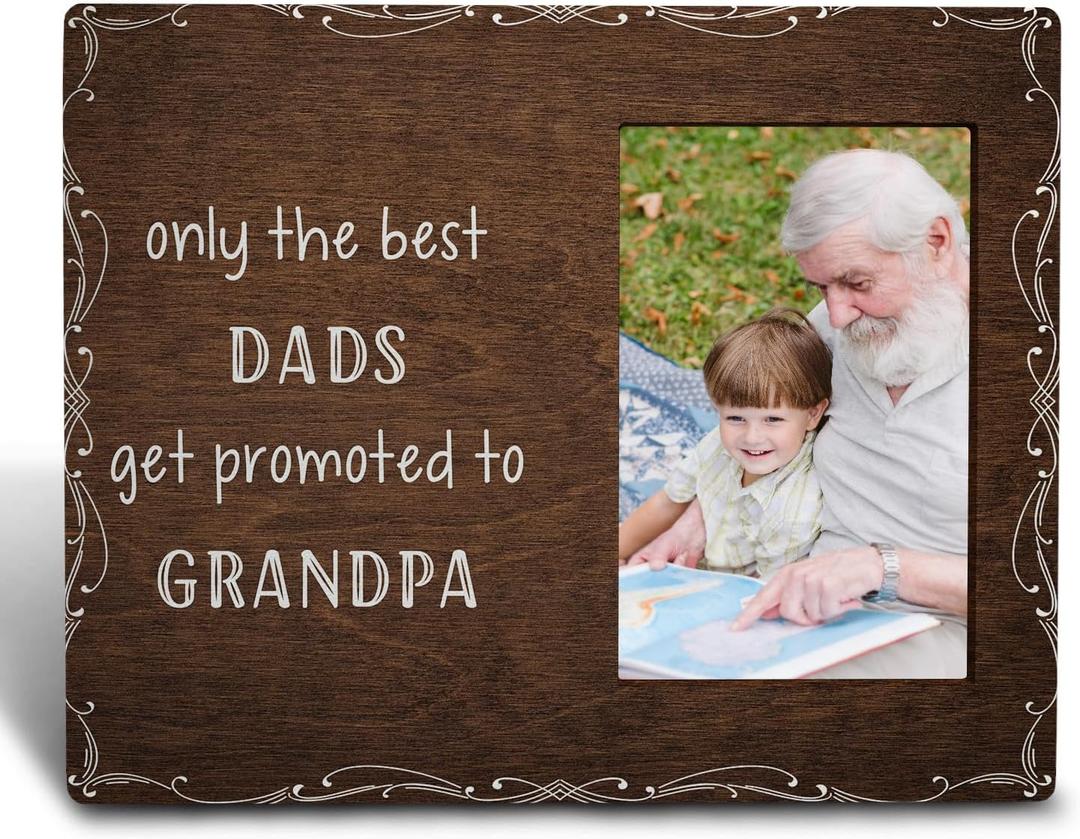 Grandpa Gifts Picture Frame, New Grandpa Gifts, Pregnancy Announcement for Grandpa, Grandpa to Be Gifts, Only The Best Dads Get Promoted to Grandpa 4x6 Photo Frame
