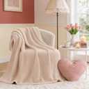 BEDELITE Chunky Cable Knit Throw Blanket, Acrylic Chunky Knitted Blankets, Super Soft Cozy Woven Pink Throw Blanket for Sofa Couch Bed Room Home Decor, Gift for Women, 50"x60"