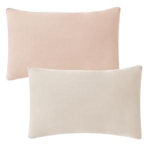 JELLYMONI 2 Pack Muslin Toddler Pillowcase for 13x18 Pillow, 100% Cotton Baby Pillow Case Cover for Bed, Toddler Cot and Travel, Soft & Breathable Baby Kids Envelope Pillowcase, No Pillow