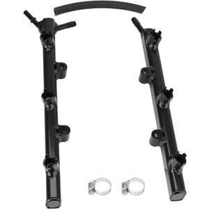 53034198AC Upgraded Full Aluminum Fuel Rail Compatible with Jeep Dodge Ram Chrysler 200 300 2011-2025 Grand Cherokee Challenger Charger Durango 2011-2014 Avenger 2011-2019 Journey 3.6L V6Black