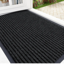 OLANLY Front Door Mat Indoor Outdoor Entrance, Waterproof Heavy Duty Doormat, Fade Resistant, Low Profile, Easy Clean Patio Porch Welcome Floor Mats for Entry, 29.5x17, Black