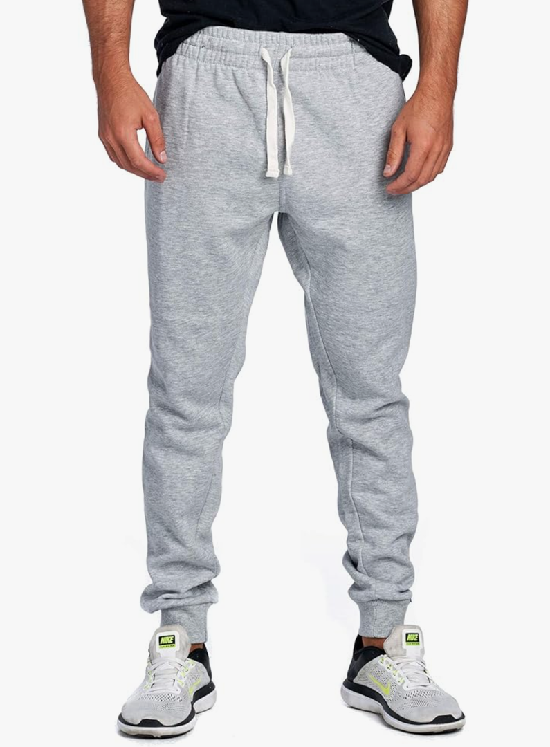 PROGO USA Men's Joggers Sweatpants Basic Fleece Marled Jogger Pant Elastic Waist 3XL