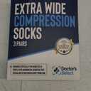 Doctor's Select 3 Pairs Plus Size Compression Socks Wide Calf - Up to 6XL | 20-30 mmHg Compression Socks for Women Wide Calf |Blue, Light Blue, Purple & Pink (Stripes)