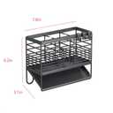 Draining Dish Rack with Cutlery Drainer & Utensil Holder - 3-Tier Steel Organizer, Self-Draining Tray, Space-Saving for Countertops (Gray)