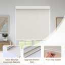 AOSKY Linen Roller Blinds Shades for Indoor Windows Pull Down Cordless Blackout Black Out Window Shade 31 Inch Blinds for Home Beige