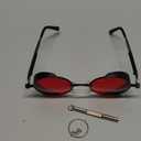 Polarized Steampunk Sunglasses, UV Protection, Metal Frame, Outdoor Circle Shades (Red)