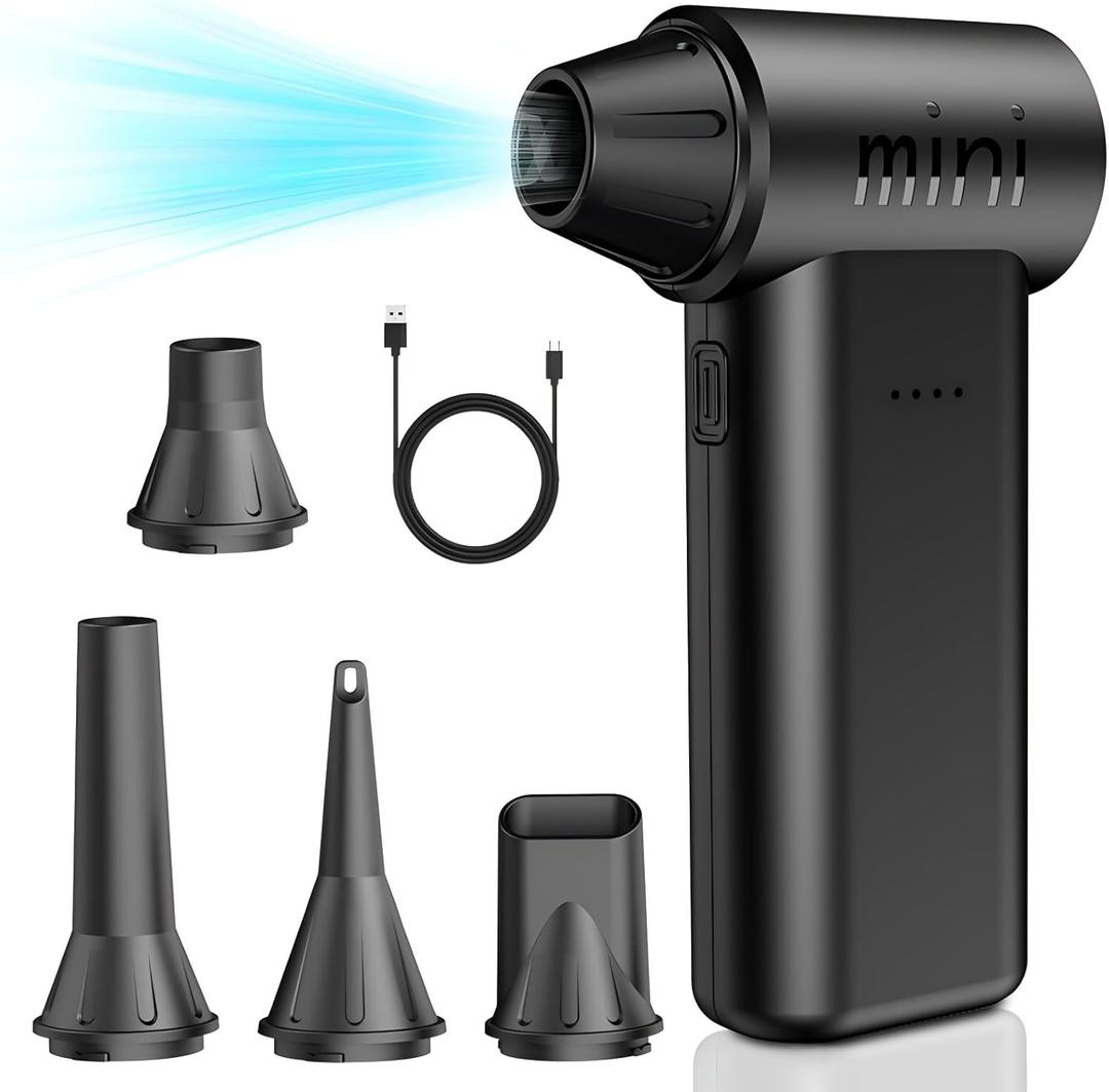 Compressed Air Duster - 150000RPM Super Power Electric Air Duster, 3-Gear Adjustable Mini Blower with Fast Charging, Dust Blower for Computer, Keyboard, House, Outdoor and Car