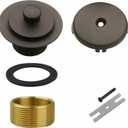 Bronze Tub Drain and Overflow Kit with Single Hole Overflow Faceplate,Welsan Universal Lift & Turn Bathtub Drain Kit with Fine/Coarse Thread Conversion Twist Trim Kit Assembly-Oil Rubber Bronze
