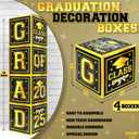 KatchOn, Black and Gold Graduation Balloon Box - 4 Boxes | Black and Gold Grad Decoration Box | Graduation Party Decorations | Grad Party Decorations 2025, Graduation Decorations 2025 | Class of 2025