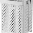 UAK Laundry Basket with Wheels, Collapsible Plastic Laundry Hamper with Handle, Foldable Laundry Basket Organizer for Laundry and Bathroom (Grey, XXL)