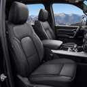 Umbrauto Car Seat Covers for Dodge RAM, Premium Nappa Waterproof Leather Seat Cushion Fits 2009-2026 RAM 1500/2500/3500 Crew Quad Mega Cab with Curved Bench,Full Set, Black