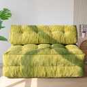 MAXYOYO Folding Sofa Bed, Convertible Sleeper Chair with Pilow Foldable Matress with Back Support, Portable Fold Out Chair Bed for Living Room Bedroom, Green Double (Full)