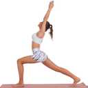 SEEMLY High Waisted Yoga Shorts for Women Tummy Control Fitness Athletic Workout Running Shorts with Deep Pockets (L)