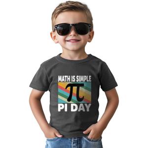 Pi Day Shirt Toddler Boys Girls Happy 3.14 Pie Day T-Shirts for Kids Funny Tops Graphic Math Tee Short Sleeve 2T-8Y
