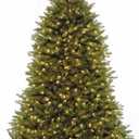 National Tree Company 7.5 ft Pre-Lit Dunhill Fir Artificial Christmas Tree, 600 Clear Lights, 2,189 Tips, Includes Stand, Green