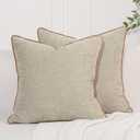 Soft Textured Throw Pillow Covers Set of 2 Neutral Decor AB-Side Modern Farmhouse Pillow Cases Home Decorative Couch Cushion Covers for Sofa Bedroom Living Room Apricot Yellow 20x20 Inch