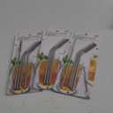 BIOSMART Reusable Stainless Steel Straw Set w/ Silicone Tips & 1 Cleaning Brush 3 Set