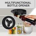 Banyaa Jar Opener Bottle Opener for Seniors with Arthritis - Under Cabinet Jar Opener for Weak Hands, Rotary Lid Opener, Easy Twist-Off Lids for Jars & Bottles, Original Kitchen Gadgets (Black)