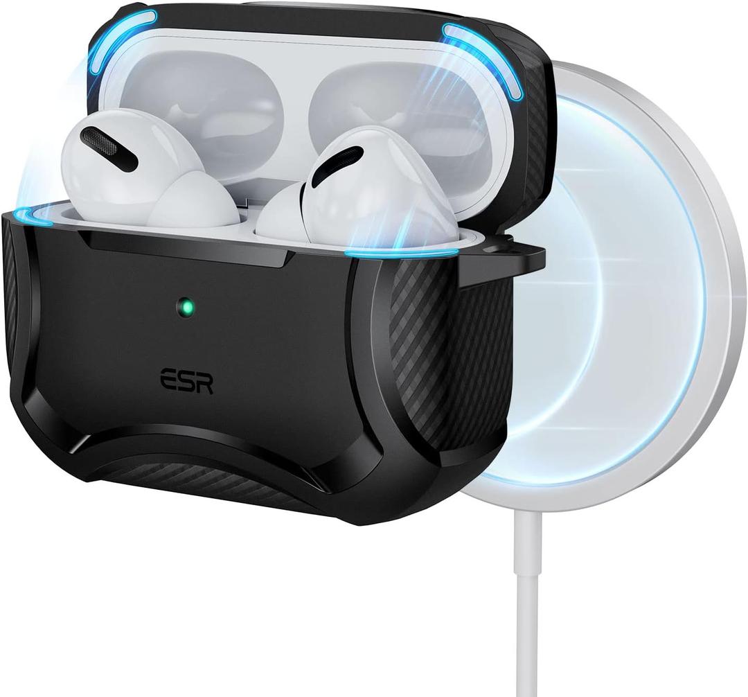 ESR for AirPods Pro 2 Case, Compatible with Airpods Pro Case 2nd / 1st Generation (2023/2022/2019), Compatible with MagSafe, Powerful Drop Protection, Magnetic Lid, Black