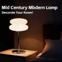 taotanra-Mushroom Bedside Table Lamp, Mid-Century Modern Bedroom Table Lamp, Retro Dimmable Bedside Lamp, Cute and Cool Home Decor (White)