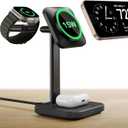 ESR 3 in 1 Wireless Charging Station, [Certified] Apple Watch Charger & 15W MagSafe Charger Stand for iPhone, Wireless Charger for Multiple Devices iPhone 17-12&Watch&AirPods,Black