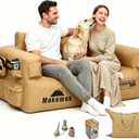 Inflatable Sofa with Built-in Pump,Heavy Duty 1000D Ripstop,Sag-Resistant Air Sofa,Double-Layer Portable Air Couch for Camping, Beach, Music Festival, Backyard,Home Theater,Machine Washable,Loveseat