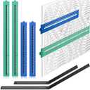 Flutesan 4 Pcs Magnetic Pattern Holder Set - 8.5 & 11.75 Inch Foldable Chart Keeper Magnetic Ruler, Cross Stitch Knitting Crochet Accessories