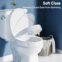 SAMODRA Raised Toilet Seat Riser Round, White, 3 Inch High Elevated Toilet Seat for Seniors, Soft Close, Easy Install & Clean (Round)