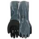 Boss Unisex Chemical Guard with 14 inch Extended Gauntlet Cuff Safety Gloves, Flat Nitrile Dip with Sandy Nitrile Finish, Chemical Resistant, Water Resistant, Large, Black/Navy, (B11011-L)