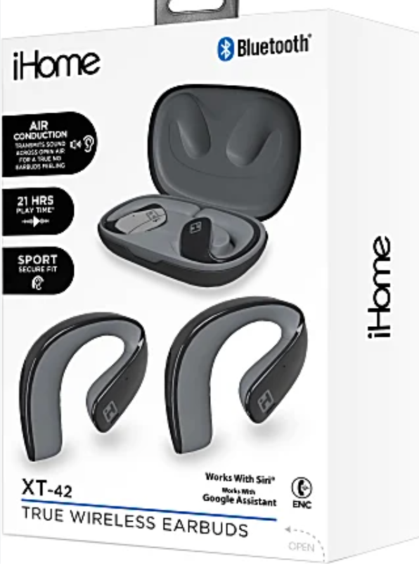 IHOME TW OPEN EAR EARBUDS BLACK