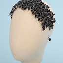 Sither Bridal Crystal Headband for Wedding Party Large Black Crystal Hair Band Headpiece Hair Accessories for Bride Hair Clips for Prom Party Gift(black)