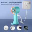 boraynarce Portable Handheld Turbo Fan, High Speed(1-100) Adjustable Desktop Mini, 4000mAh Battery Rechargeable with Digital Display,Personal for Travel/Camping/Outdoor/Home/Office. (Cyan)