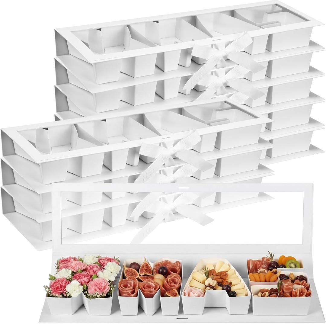 8 Pack Xmas Letter Boxes for Christmas Gift Wrapping Xmas Letter Shaped Empty Flower Gift Box Fillable Christmas Party Favors Candy Presents Packaging (White)