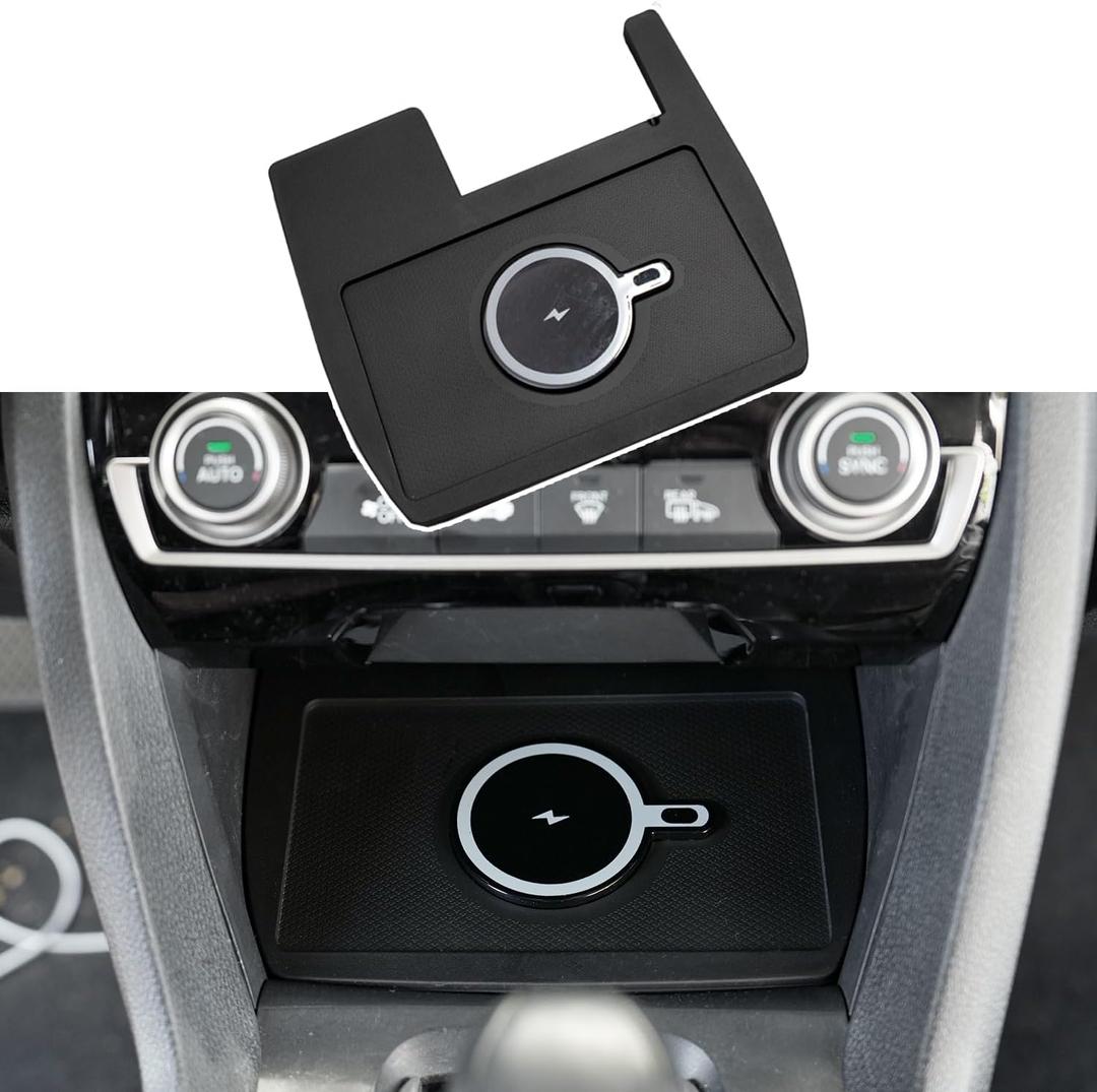 Xipoo Wireless Charger Pad Compatible with 2016-2021 Honda Civic Magnetic Car Wireless Charger Fast Charging Tray Replacement for 2016-2021 Honda Civic Accessories