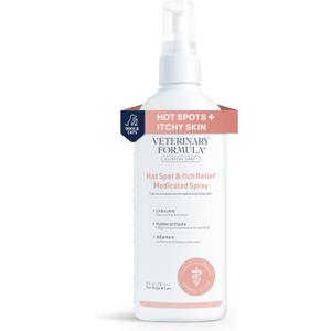Veterinary Formula Clinical Care Hot Spot & Itch Relief Medicated Spray, 8oz Easy to Use Spray for Dogs & Cats Helps Alleviate Sensitive Skin, Scratching, and Licking of Coat (1 Pack)