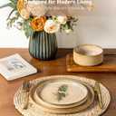 GBHOME Stoneware Dinnerware Sets for 6, 18-Piece Plates and Bowls Set
