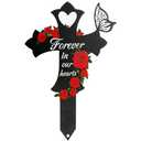 JMZYJZH Cemetery Decorations for Grave, Son Mom Dad Grave Site Decorations Artificial Flowers for Cemetery, Cross Graves Markers for Cemeteries