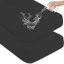 Waterproof Crib Sheets for Boys 2 Pack, Fitted Baby Crib Sheet Neutral 52" x 28" for Standard Crib and Toddler Bed Mattress, Soft and Breathable Kid Toddler Sheets for Boys or Girls, Black